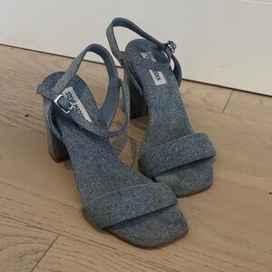 Steve Madden Denim Blue Heeled Sandals